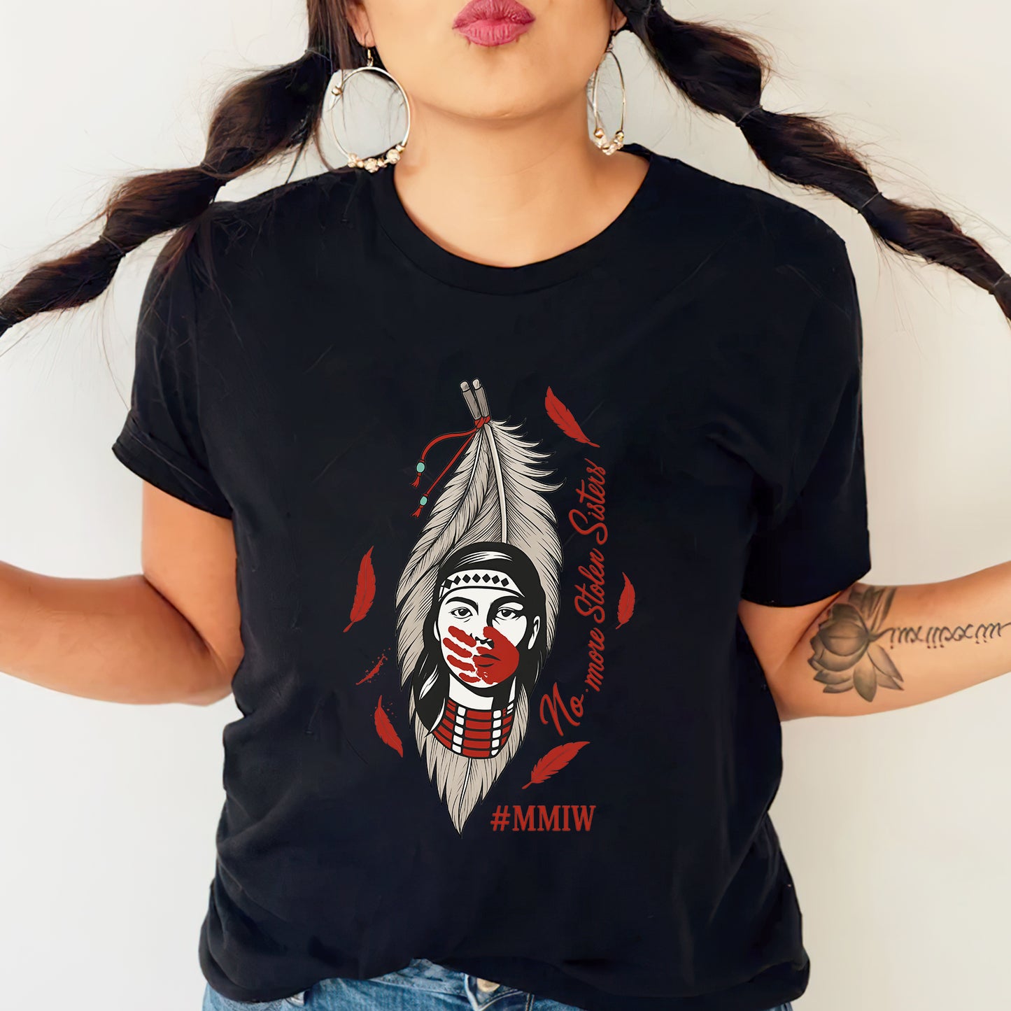 No More Stolen Sisters Red Hand - MMIW Unisex T-Shirt/Hoodie/V-Neck/Sweatshirt