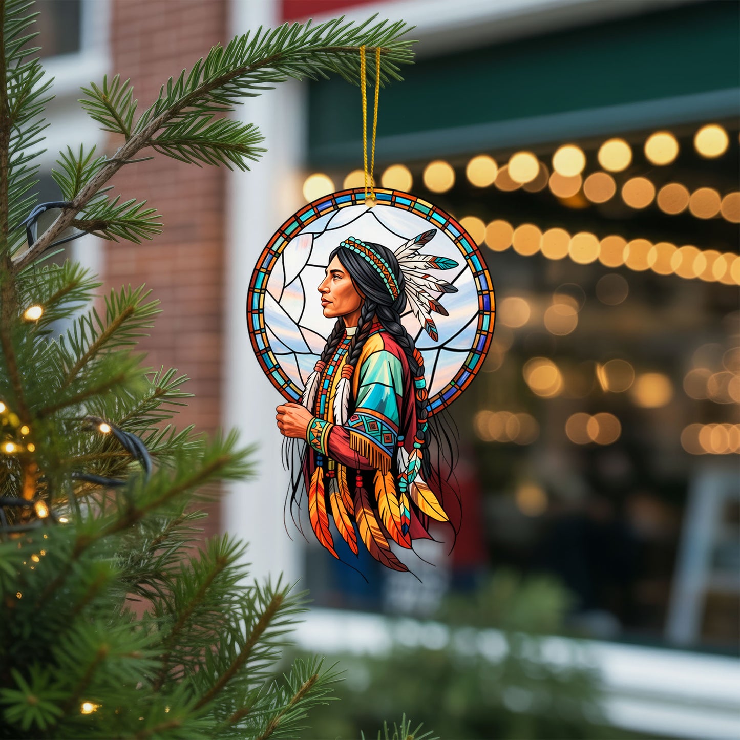 Native American Woman - Tribal Heritage Christmas Decor Flat Acrylic