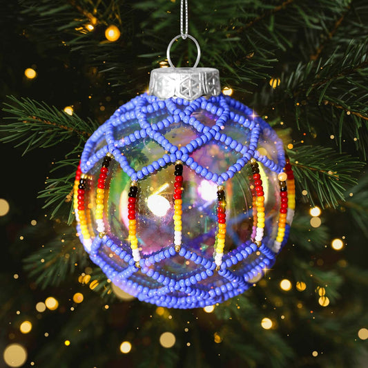 Purple Beaded Handmade Ornament Holiday Decor Gifts