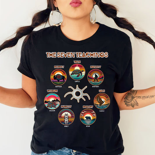 The Seven Sacred Laws Animal Symbols Indigenous Unisex T-Shirt/T-Shirt V-Neck/Hoodie/Sweatshirt