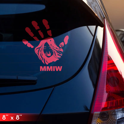 MMIW - I Wear Red, No More Stolen Sisters Red Hand Car Decal 313