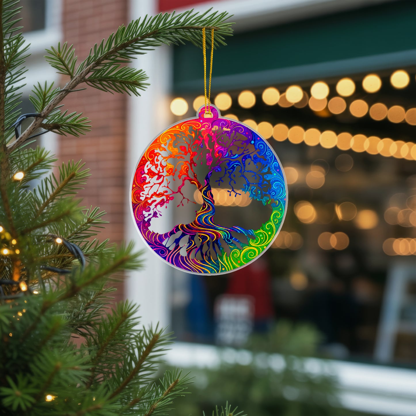 Tree of Life Acrylic Christmas Ornament Colorful Spiritual Holiday Tree Decoration Gift