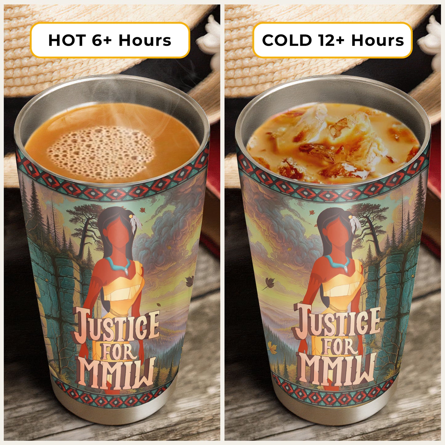 Justice For MMIW -  Native American Stainless Steel Tumbler 003