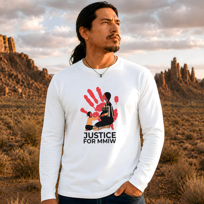 Justice For MMIW Red Handprint Unisex Long Sleeve