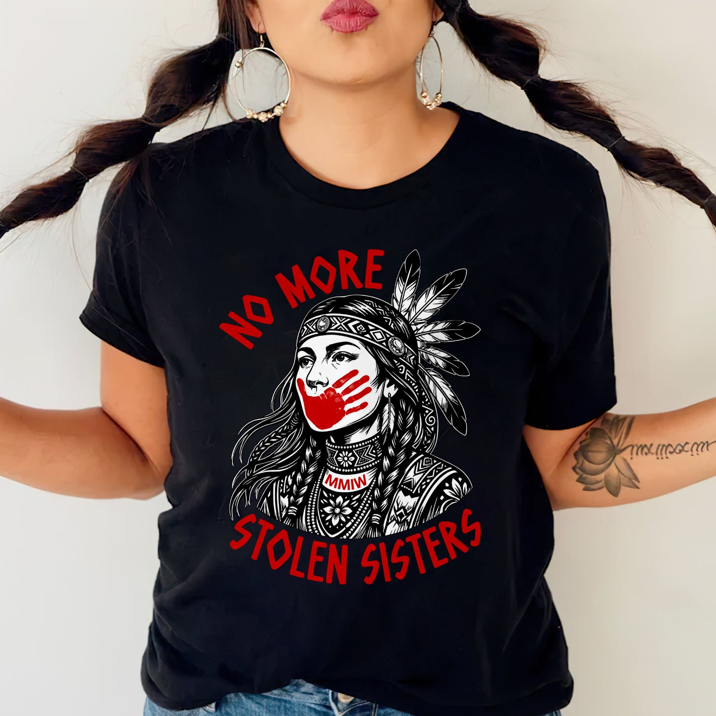 No More Stolen Sisters Feather Unisex T-shirt/T-shirt V-neck/Hoodie/Sweatshirt