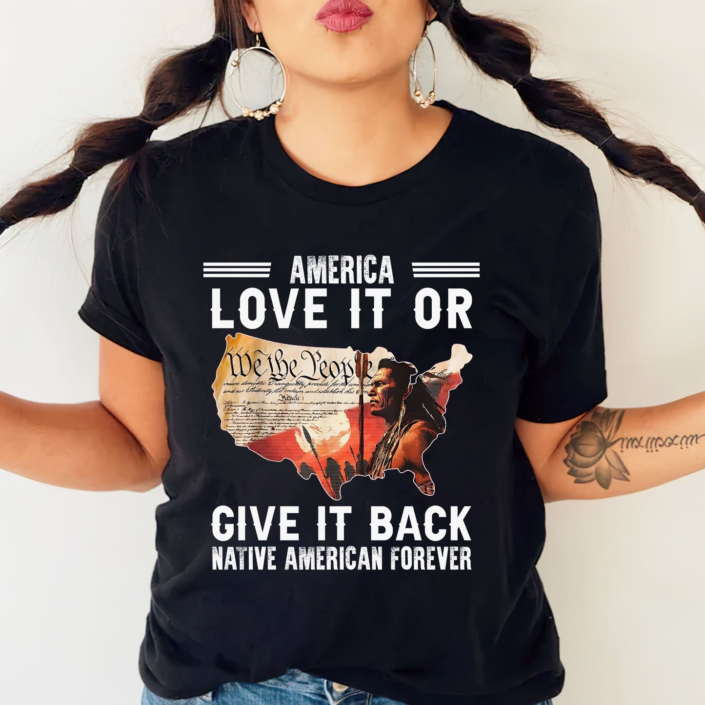 "Love It or Give It Back" Native American Unisex T-Shirt/T-Shirt V-Neck/Hoodie/Sweatshirt