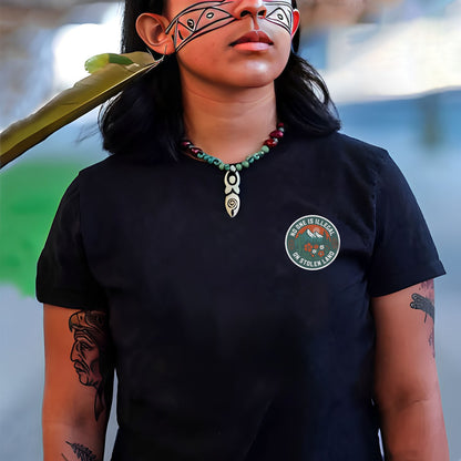 No One Is Illegal on Stolen Land Graphic Indigenous - Two sides - T-Shirt/T-Shirt V-Neck/Hoodie/Sweatshirt