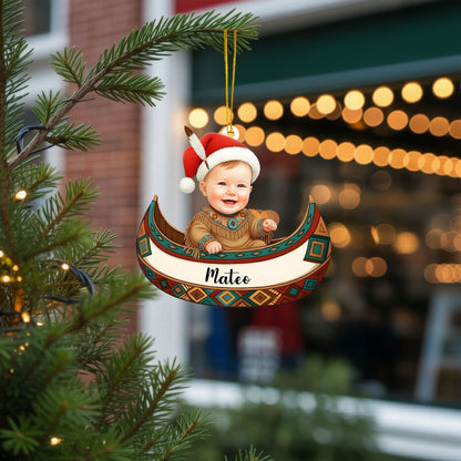 Custom Baby's First Christmas Ornament 2025 with Name & Photo - Personalized Decoration