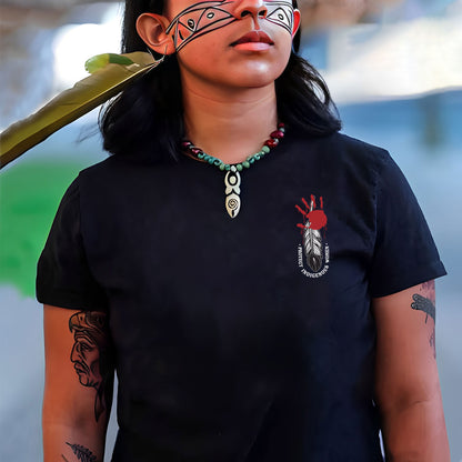 Protect Indigenous Women Red Hand Feather - Two Sides - MMIW Unisex T-Shirt/Hoodie/V-Neck/Sweatshirt