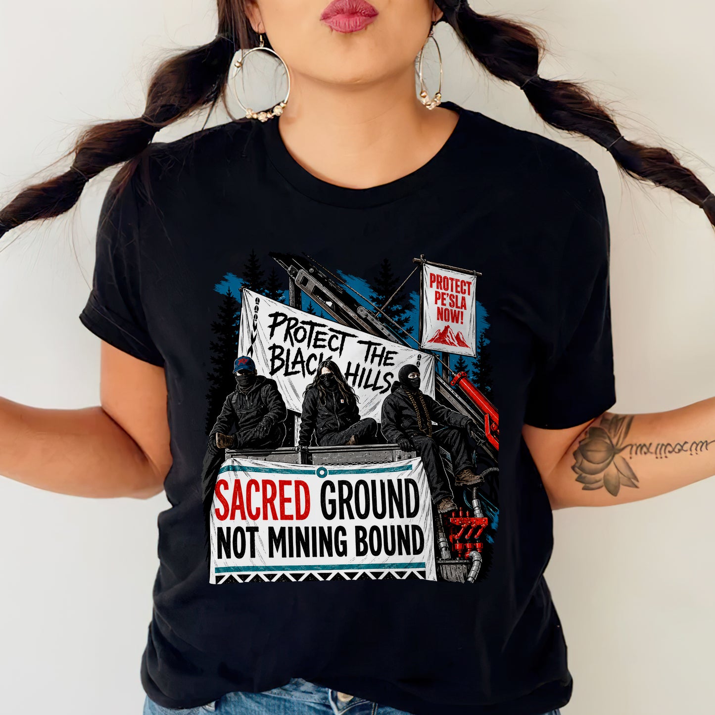 Protect the Black Hills - Sacred Ground Not Mining Bound Unisex T-shirt/T-shirt V-neck/Hoodie/Sweatshirt
