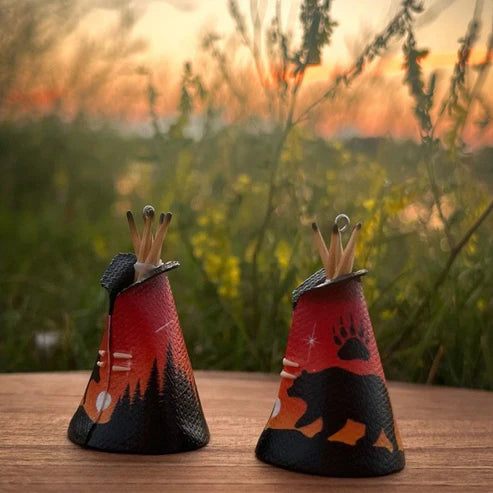 Handmade Tipi Earrings - Native American Inspired Beaded Jewelry for Women