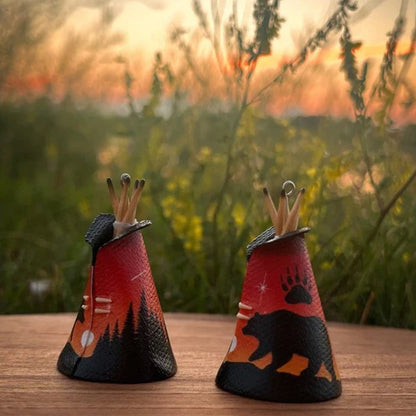 Handmade Tipi Earrings - Native American Inspired Beaded Jewelry for Women