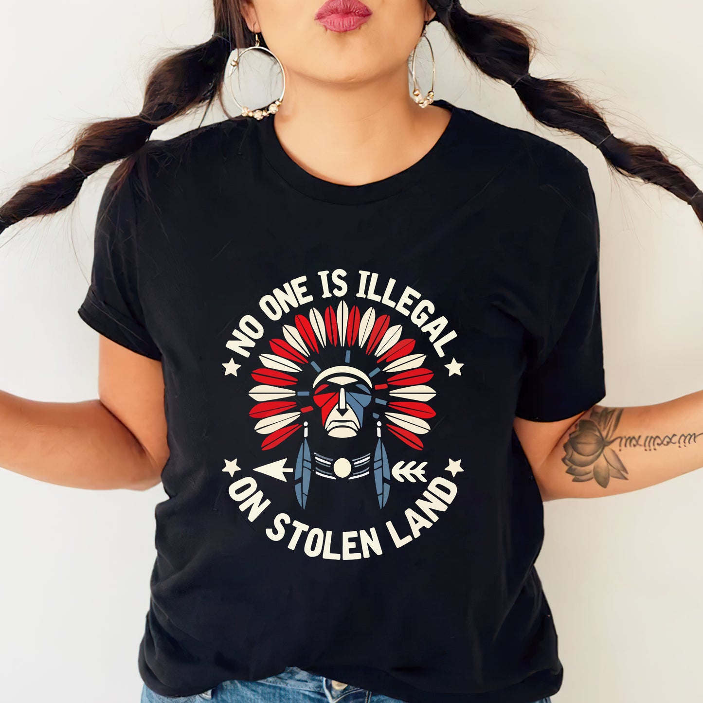 No One Is Illegal on Stolen Land - MMIW Unisex T-Shirt/Hoodie/V-Neck/Sweatshirt