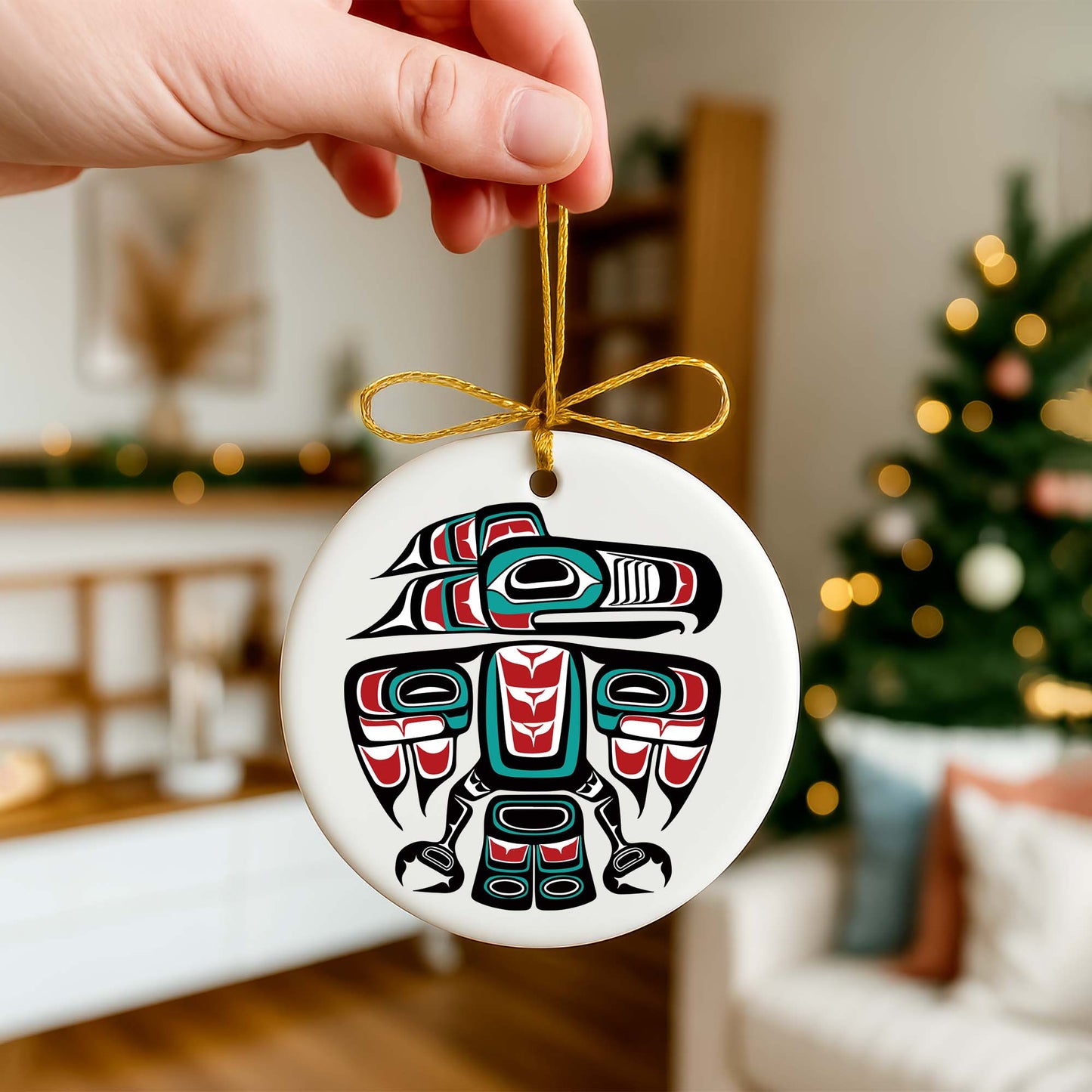 Personalized Native American Totem Ceramic Ornament - Holiday Decor