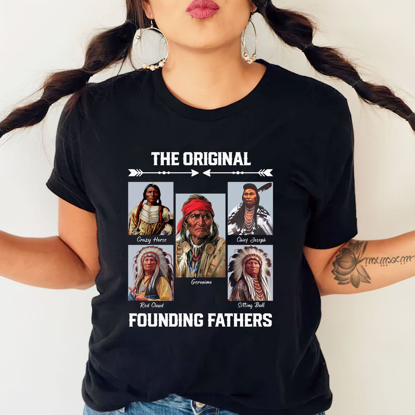 Native American Founding Fathers Tribute Honoring Unisex T-Shirt/T-Shirt V-Neck/Hoodie/Sweatshirt