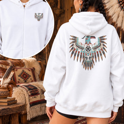 Thunderbird Native American Eagle - Two Sides Unisex Hoodie Zip