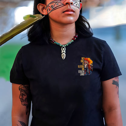 No One Is Illegal On Stolen Land - Two Sides - Unisex T-Shirt/T-Shirt V-Neck/Hoodie/Sweatshirt