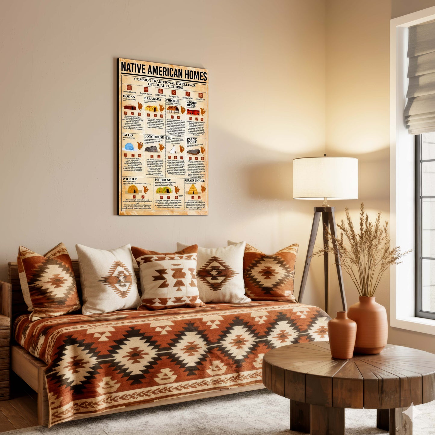 Native American Homes - Traditional Dwellings of Indigenous Cultures Poster