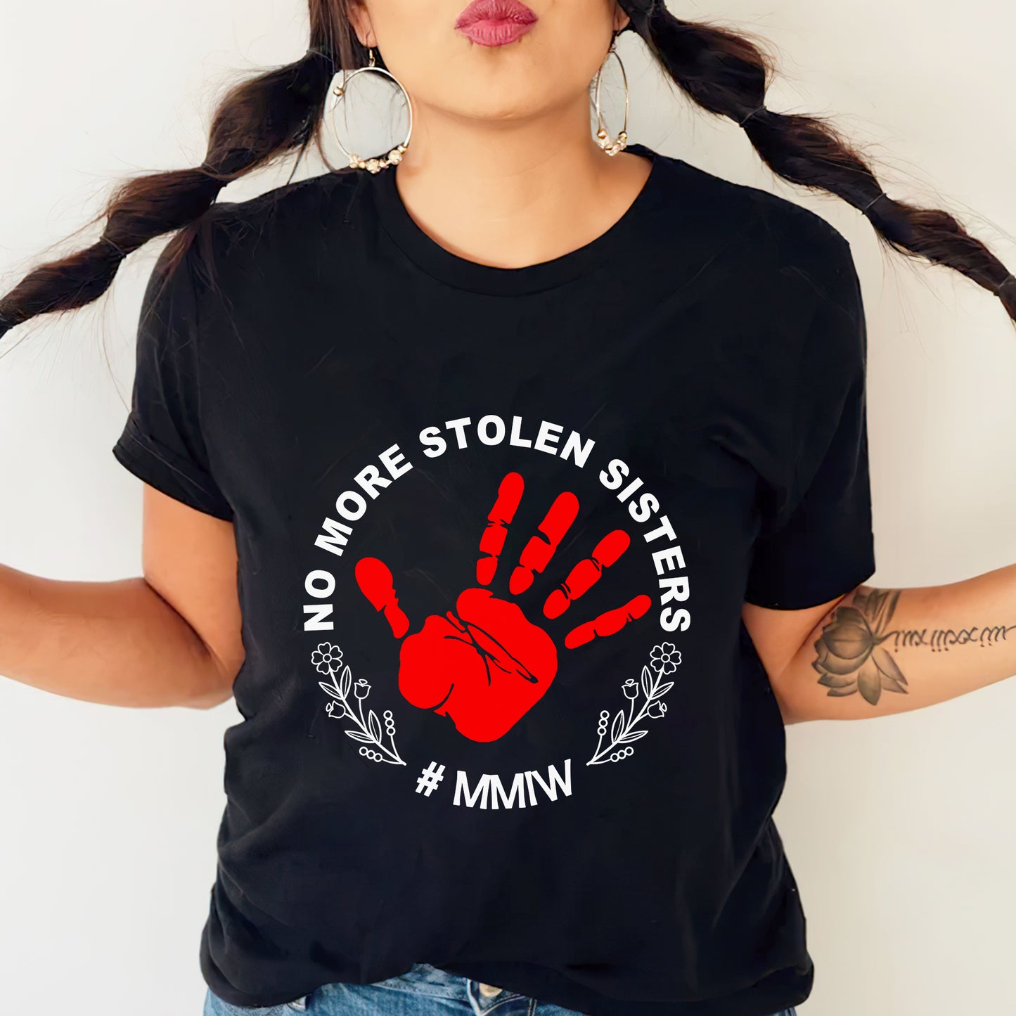 No More Stolen Sisters Red Hand - MMIW Unisex T-Shirt/Hoodie/V-Neck/Sweatshirt
