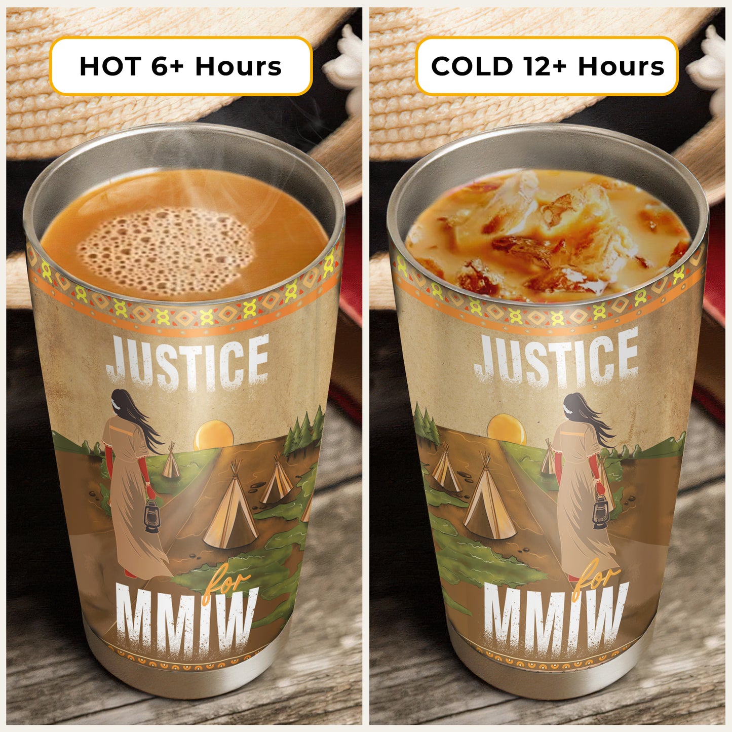 Justice For MMIW -  Native American Stainless Steel Tumbler 008