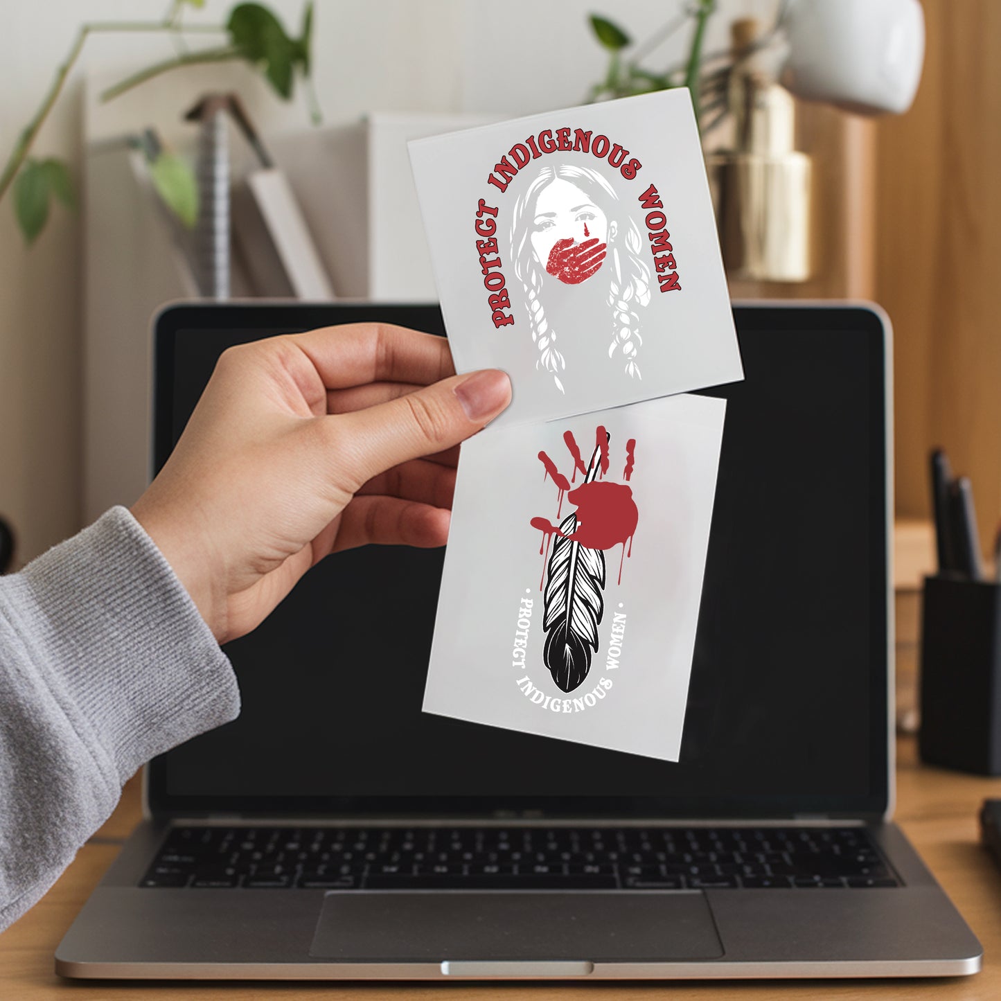 Protect Indigenous Women White Decal - MMIW Awareness