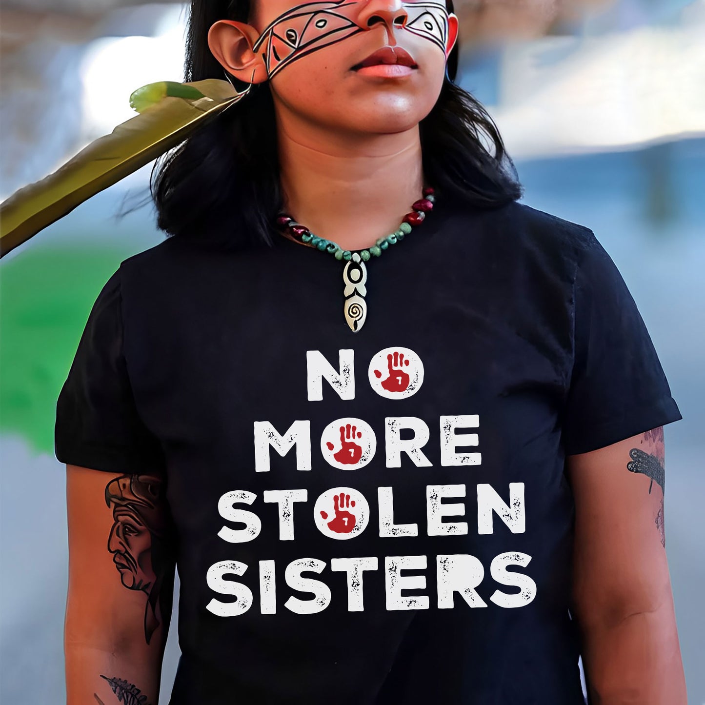 No More Stolen Sisters Red Handprint - Two Sides - MMIW Unisex T-Shirt/Hoodie/V-Neck/Sweatshirt