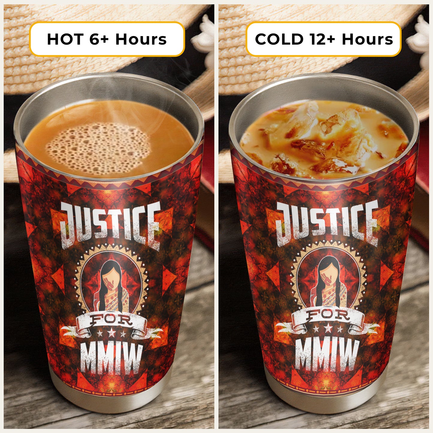 Justice For MMIW -  Native American Stainless Steel Tumbler 016