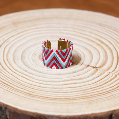 Native American Ring With Beaded Pattern