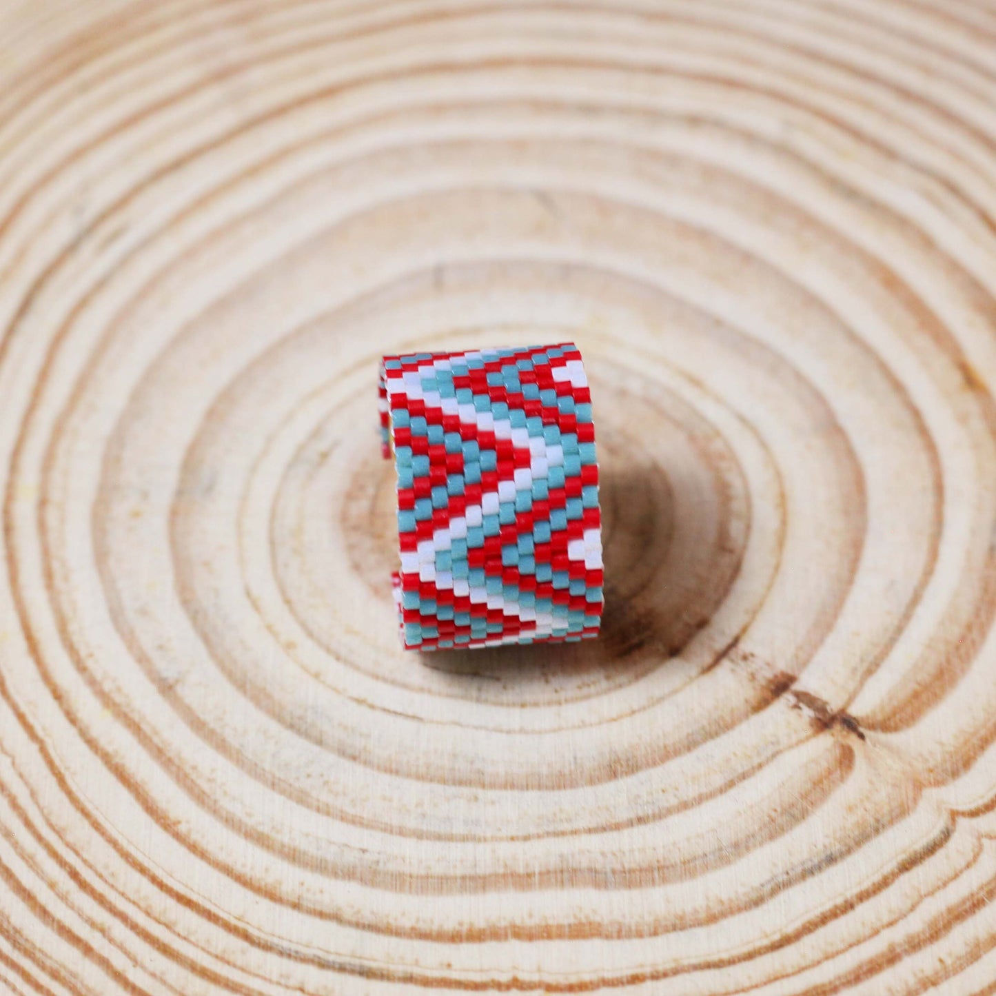 Native American Ring With Beaded Pattern