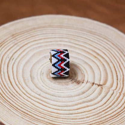 Native American Ring With Beaded Pattern