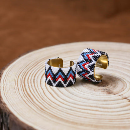 Native American Ring With Beaded Pattern