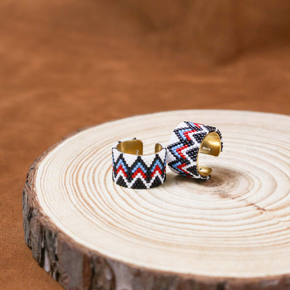 Native American Ring With Beaded Pattern