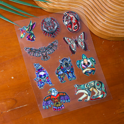 Sacred 10 Animal Spirits 3D Decal Set - High-Quality UV DTF