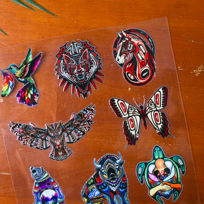 Sacred 10 Animal Spirits 3D Decal Set - High-Quality UV DTF