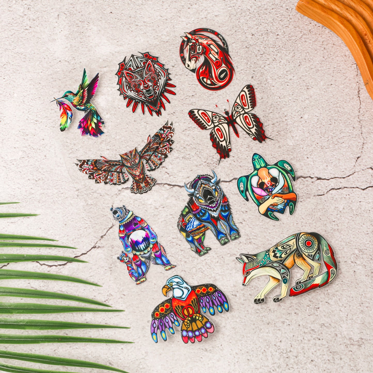 Sacred 10 Animal Spirits 3D Decal Set - High-Quality UV DTF