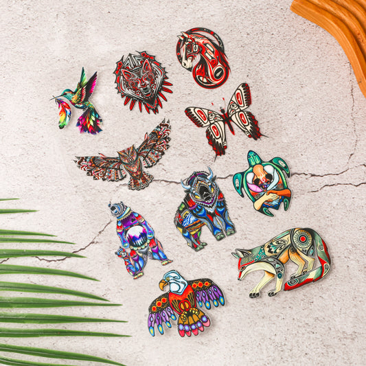 Sacred 10 Animal Spirits 3D Decal Set - High-Quality UV DTF