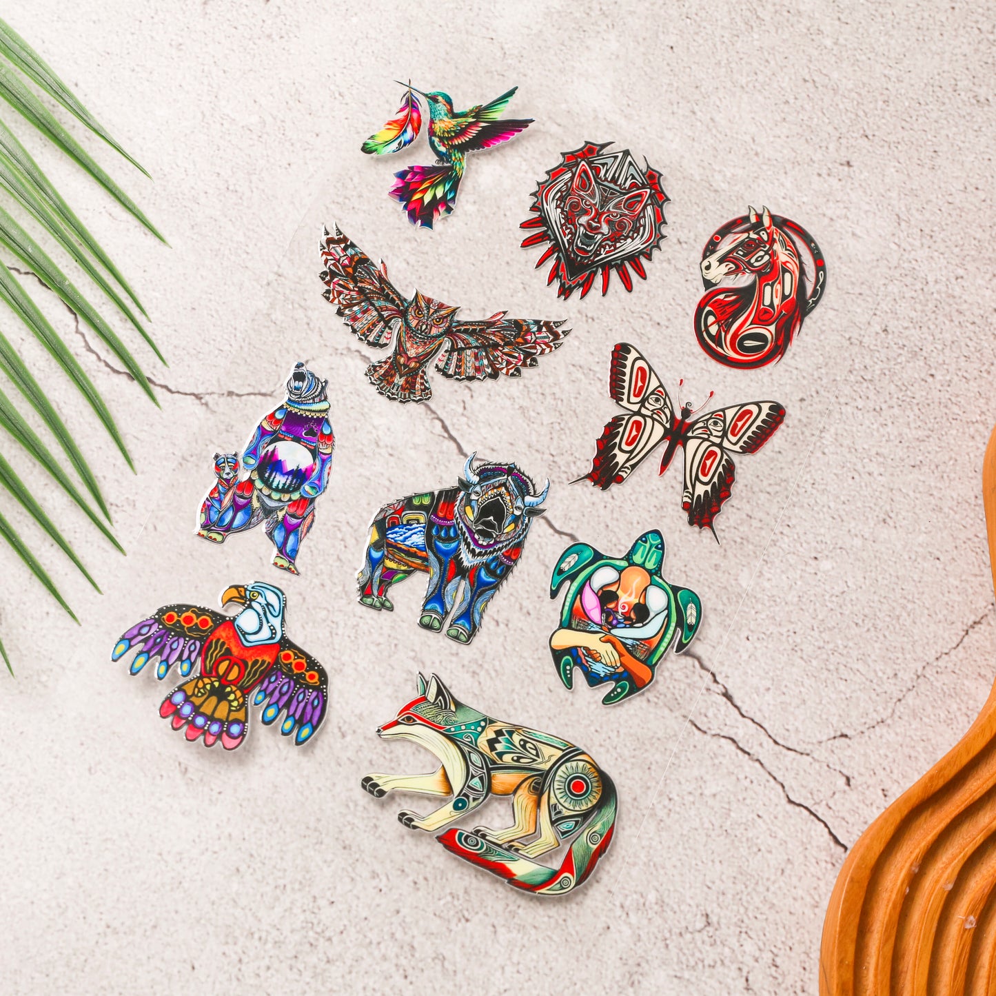 Sacred 10 Animal Spirits 3D Decal Set - High-Quality UV DTF