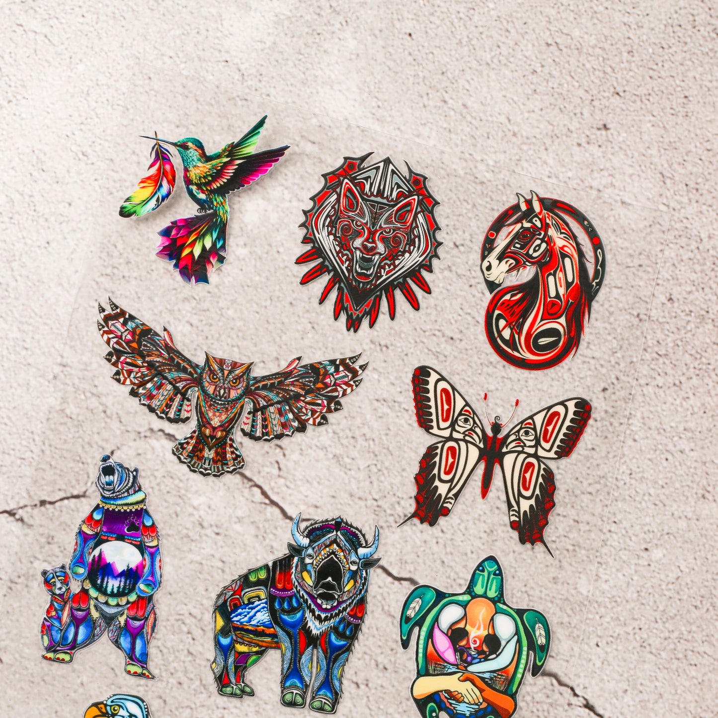 Sacred 10 Animal Spirits 3D Decal Set - High-Quality UV DTF