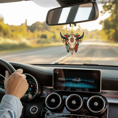 Buffalo Skull Native American - Tribal Feathers Christmas Decoration Gift Flat Acrylic