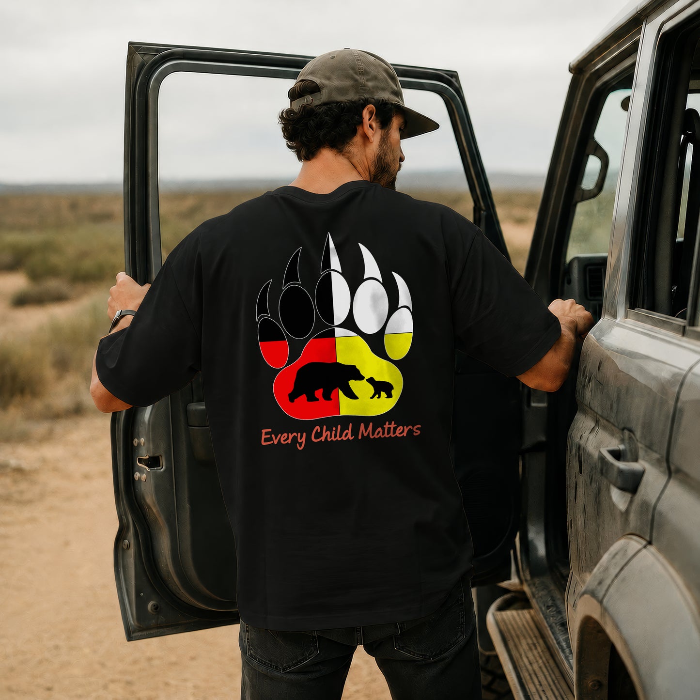 Every Child Matters Bear Paw Indigenous Pride - Two sides - Unisex T-shirt/V-neck T-shirt/Hoodie/Sweatshirt