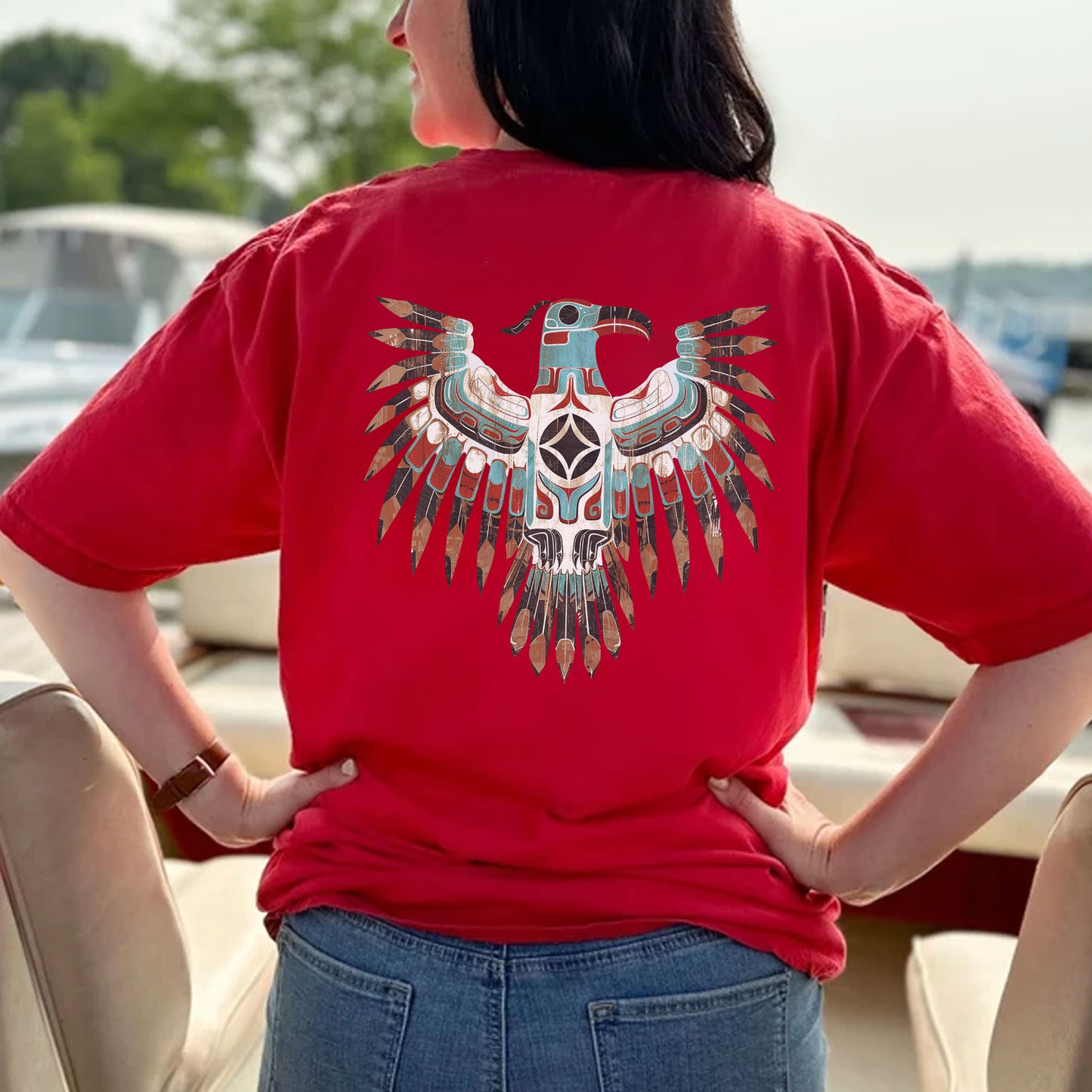 Thunderbird Native American Eagle Unisex - Two sides - T-Shirt/T-Shirt V-Neck/Hoodie/Sweatshirt