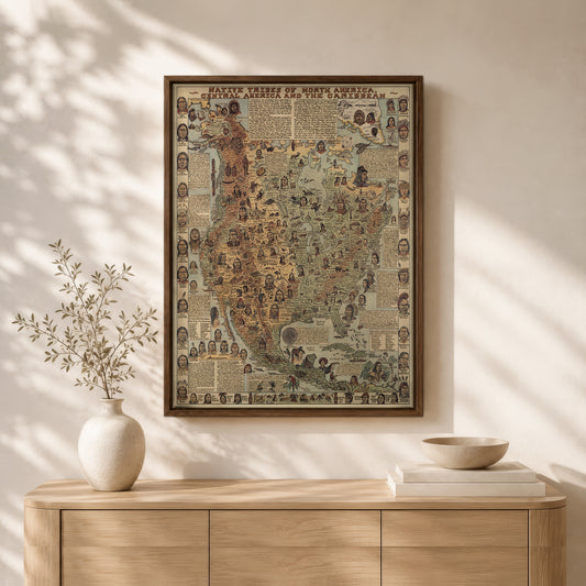 Native Tribes of North American central America and the Caribbean Maps Poster