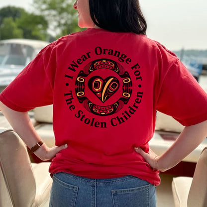 Every Child Matters Indigenous Heart & Symbol Design - Two sides - Unisex T-shirt/V-neck T-shirt/Hoodie/Sweatshirt