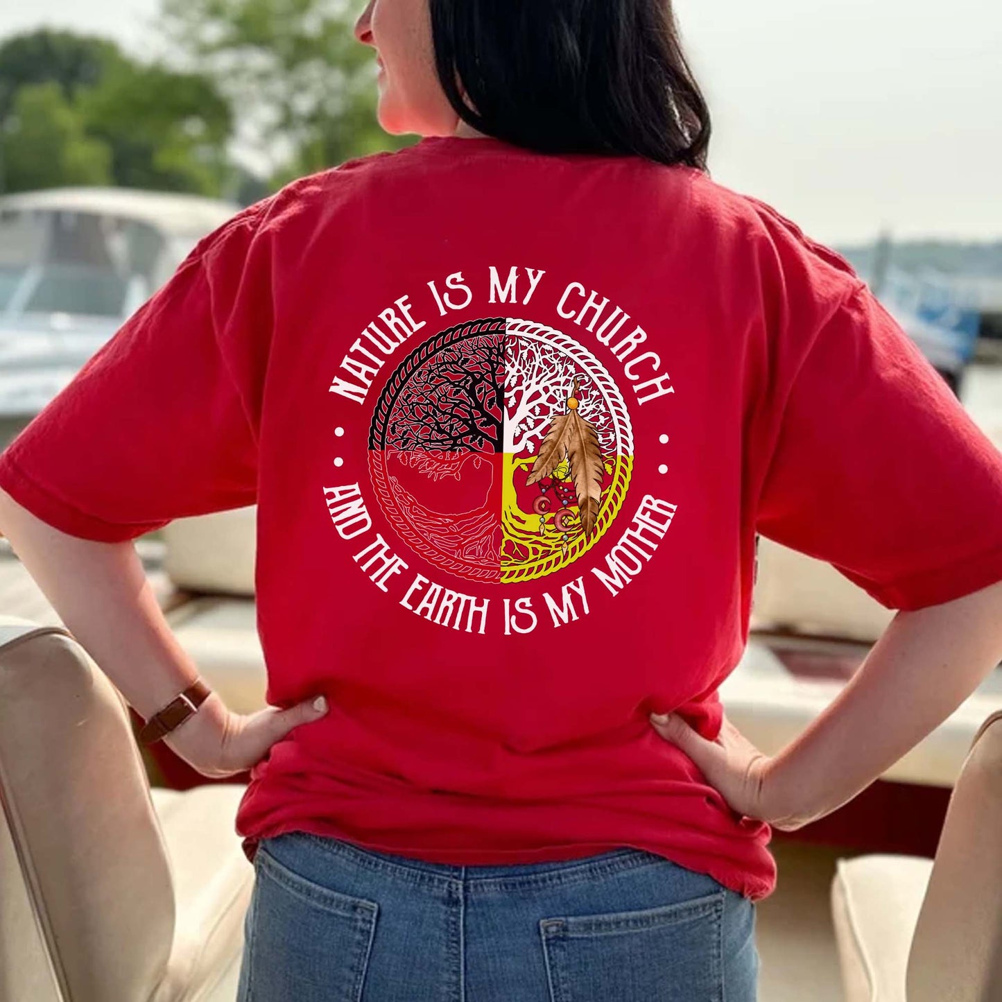 Nature Is My Church Earth Is My Mother - Indigenous Wisdom - Two Sides - Unisex T-Shirt/T-Shirt V-Neck/Hoodie/Sweatshirt