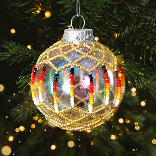 Gold Beaded Handmade Ornament Holiday Decor Gifts