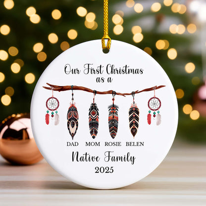 Personalized Native Family Ceramic Ornament - Custom Name