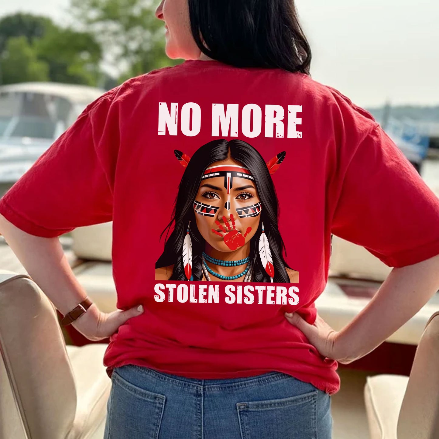 No More Stolen Sisters Indigenous Unisex - Two sides - T-Shirt/T-Shirt V-Neck/Hoodie/Sweatshirt