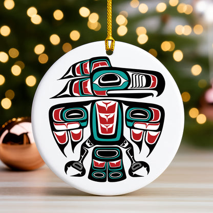 Personalized Native American Totem Ceramic Ornament - Holiday Decor