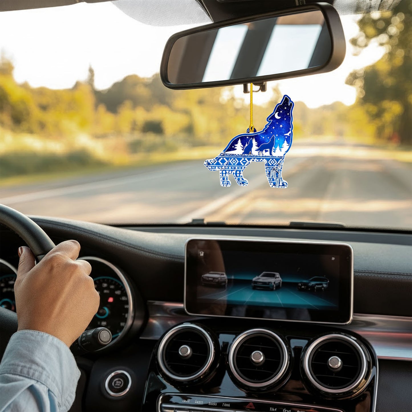 Howling Wolf - Native Night Sky Tribal Christmas Decor Flat Acrylic