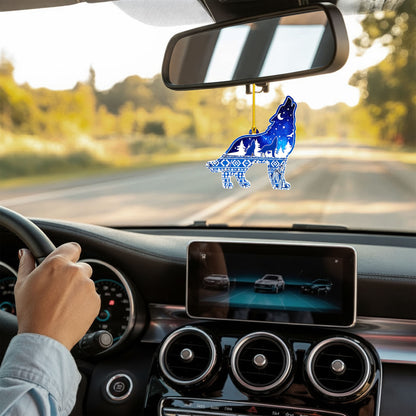 Howling Wolf - Native Night Sky Tribal Christmas Decor Flat Acrylic